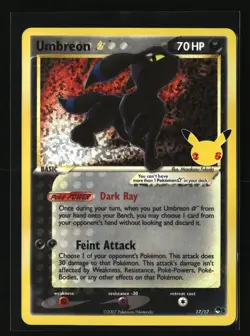 Pokemon UMBREON GOLD STAR 17/17 Classic Collection (Celebrations) NM/Near Mint - Image 1