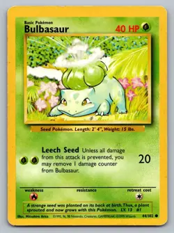 Pokemon TCG Base Set Bulbasaur #44 - Image 1