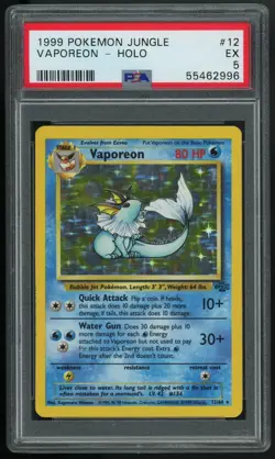 1999 Pokemon Jungle - Vaporeon Holo 12/64 EX PSA 5 - Image 1