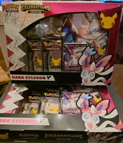 2x Pokemon TCG 25th Anniversary Celebration Dark Sylveon V Collection Box Sealed - Image 1