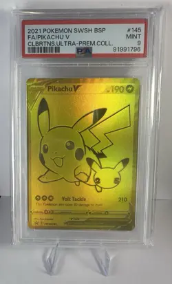Pokemon Pikachu V Celebrations Ultra-Premium Full Art Promo SWSH145 PSA 9 - Image 1