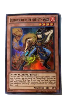 YuGiOh Brotherhood of the Fire Fist - Snake CBLZ-EN026 Unlimited Super Rare LP - Image 1