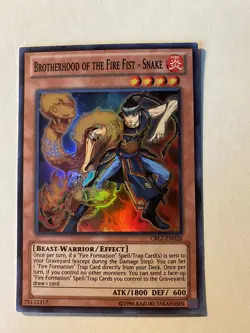 YuGiOh Brotherhood of the Fire Fist - Snake CBLZ-EN026 Unlimited Super Rare LP - Image 2