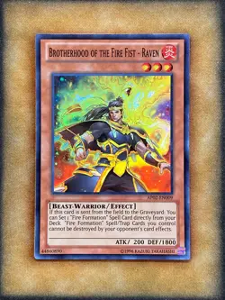 Yugioh Brotherhood of the Fire Fist - Raven AP02-EN009 Super Rare LP - Image 1