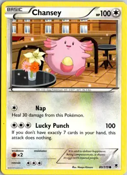 Chansey Pokemon Card, Phantom Forces Set 80/119 LP - Image 1