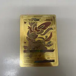 Sylveon GX Gold Foil Pokemon Card TCG Fan Art Display Card HP200 - Image 1