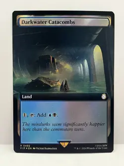 Darkwater Catacombs - MTG PIP 0492 (EXTENDED ART FOIL) - NM Pack Fresh Fallout - Image 1