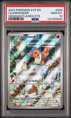 2023 POKEMON SVP EN-SV BLACK STAR PROMO #044 CHARMANDER OBSIDIAN FLAMES PSA 10 - Image 1