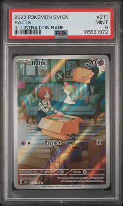 2023 POKEMON SVI EN-SCARLET & VIOLET ILLUSTRATION RARE #211 RALTS PSA 9 - Image 1