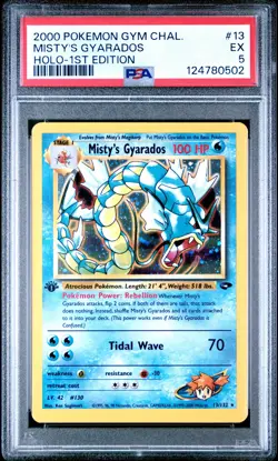 2000 POKEMON GYM CHALLENGE HOLO-1ST ED #13 MISTY'S GYARADOS PSA 5 - Image 1