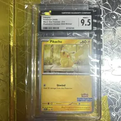 POKEMON CGC MINT+ PIKACHU ILLUSTRATION CONTEST WINNER 2024 #214 PROMO - Image 1