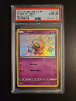 Shuppet SV16/SV94 Hidden Fates Shiny Holo 2019 Pokemon Sun & Moon PSA GM MT 10 - Image 1