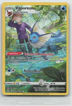Pokemon Card Vaporeon Ultra Rare SWSH09: Brilliant Stars Trainer Gallery TG02/TG - Image 1