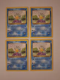 4 Pokemon TCG Squirtle Card #63/102 Unlimited, Base Set Lot - Image 1