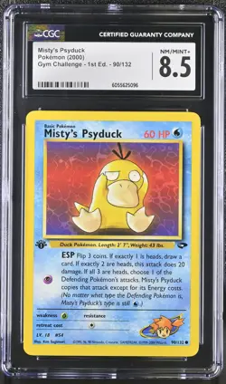 CGC 8.5 Misty's Psyduck Gym Challenge 1st Edition 90/132 Pokemon Card - Image 1