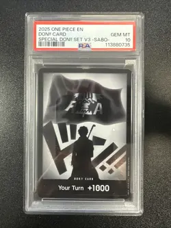 2025 ONE PIECE PROMOS SPECIAL DON!! SET VOL.3 -SABO- DON!! CARD PSA 10 JL - Image 1