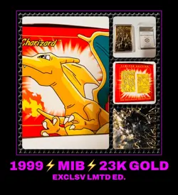VTG '99 23K Gold MIB Charizard #06 Pokemon trading card Burger King LMTD ED COA - Image 1