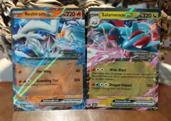 Reshiram EX 030/159 & Salamence EX 114/158 Journey Together Stamped Card Set NM - Image 1