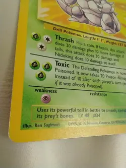 Nidoking 11/102 Moderately Played **HD PICS** Holo Base Set Pokemon Card Rare - Image 2
