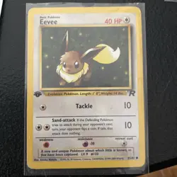 Eevee First Edition 55/82 Pokemon Card 2000 Team Rocket LP - Image 1