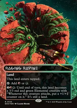 1 x Raging Ravine (0125) - Galaxy Foil - Borderless - Edge of Eternities: Stella - Image 1