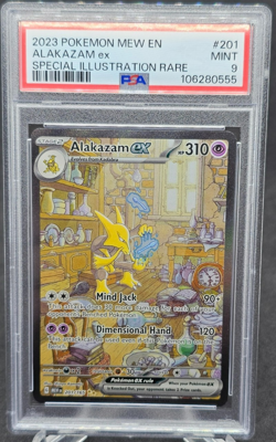 2023 POKEMON MEW EN-151 SPECIAL ILLUSTRATION RARE #201 ALAKAZAM EX PSA 9 - Image 1