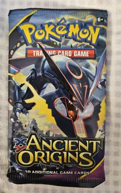 POKEMON XY ANCIENT ORIGINS BOOSTER PACK MEGA RAYQUAZA ART WORK - Image 1