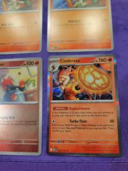 X4 Playset Mega Evolution Line Scorbunny Raboot CIinderace Pokemon TCG NM/M - Image 3