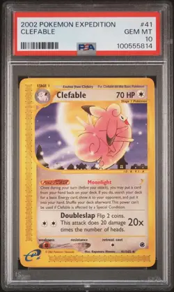 PSA 10 GEM MINT Pokemon TCG Clefable Expedition Base 72/165 Vintage Slab - Image 1