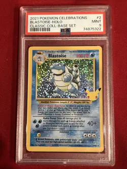 2021 Pokemon Celebrations Blastoise-Holo #2 Classic Coll-Base Set PSA 9 - Image 2