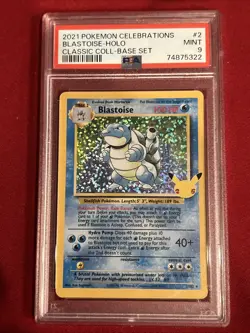 2021 Pokemon Celebrations Blastoise-Holo #2 Classic Coll-Base Set PSA 9 - Image 3