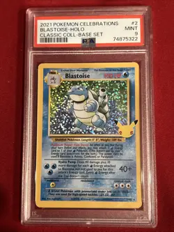 2021 Pokemon Celebrations Blastoise-Holo #2 Classic Coll-Base Set PSA 9 - Image 4
