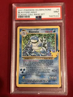 2021 Pokemon Celebrations Blastoise-Holo #2 Classic Coll-Base Set PSA 9 - Image 5