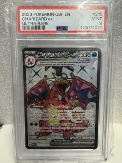 2023 POKEMON OBF EN-OBSIDIAN FLAMES ULTRA RARE #215 CHARIZARD EX PSA 9 - Image 1
