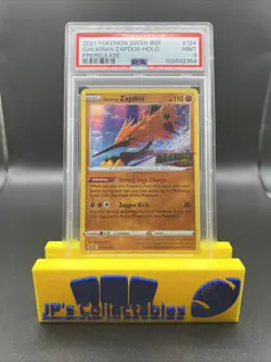 2021 Pokemon SWSH Evolving Skies Galarian Zapdos Holo BSP #124 Prerelease PSA 9 - Image 1