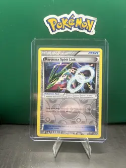 POKEMON TCG - RAYQUAZA SPIRIT LINK 87/108 REVERSE HOLO TRAINER ROARING SKIES - Image 3