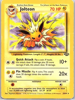 Jolteon 20/64 Non Holo Jungle - Pokemon Card - MP - Image 1