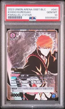 PSA 10 Ichigo Kurosaki Trading Card UA08BT Union Arena Parallel Collectible - Image 1