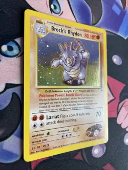 Brock's Rydon 2/132 Gym Heroes Holo Rare Vintage Pokemon Card Nm/lp - Image 2