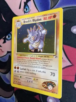 Brock's Rydon 2/132 Gym Heroes Holo Rare Vintage Pokemon Card Nm/lp - Image 3