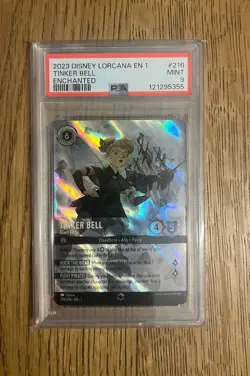 2023 DISNEY LORCANA EN 1-THE FIRST CHAPTER #216 TINKER BELL - GIANT FAIRY PSA 9 - Image 1