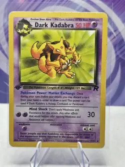 Pokemon Dark Kadabra 1st Edition Team Rocket 39/82 Uncommon English TCG - Image 1