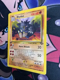 1st Edition Rhydon 45/64 Jungle Uncommon Pokemon TCG Vintage WotC 1999 LP - Image 3
