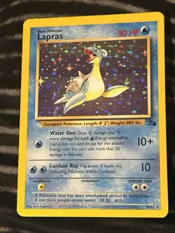 Lapras - 10/62 - Pokemon Fossil - Holo Rare - Excellent Condition ! WOTC Era - Image 3