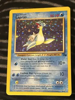 Lapras - 10/62 - Pokemon Fossil - Holo Rare - Excellent Condition ! WOTC Era - Image 4