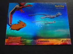 1999 Topps Pokemon First Movie Rainbow Foil #39 Farewell Blue Logo - Image 1