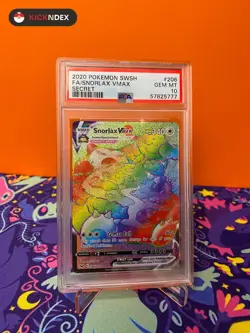 PSA 10 🌈 2020 Pokemon TCG Snorlax VMAX Full Art Sword & Shield Secret 206 - Image 1