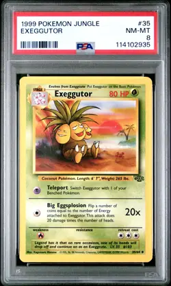 1999 POKEMON JUNGLE #35 EXEGGUTOR PSA NM-MT 8 - Image 1