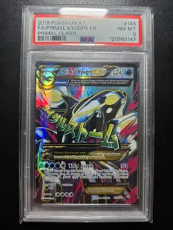 2015 POKEMON XY PRIMAL CLASH #149 FULL ART/PRIMAL KYOGRE EX PSA 8 - Image 1