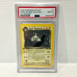 Dark Magneton 11/82 - Holo 1st Edition - Team Rocket - PSA 8 - Graded Pokemon - Image 1